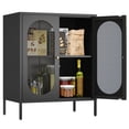 thumbnail image 1 of Fumedo 2-Door Accent Cabinet, Metal Storage Cabinet with Adjustable Shelf, 30.7 x 16.92 x 8.46 Inches, 1 of 6