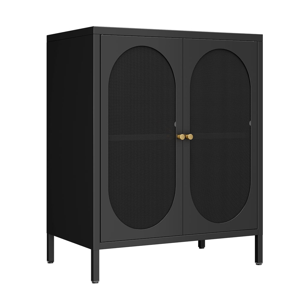 2 Door Accent Cabinet,Metal Storage Cabinet with Adjustable Shelf,Buffet Sideboard for Bed Room,Living Room,Entryway,Hallway,Home,Hotel,Office,Garage,Kitchen,1 Removable Shelf.
