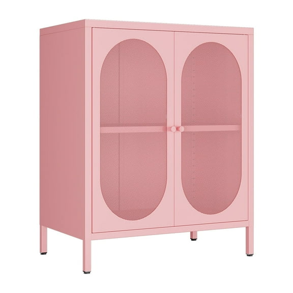 2 Door Accent Cabinet,Metal Storage Cabinet with Adjustable Shelf,Buffet Sideboard for Bed Room,Living Room,Entryway,Hallway,Home,Hotel,Office,Garage,Kitchen,1 Removable Shelf.