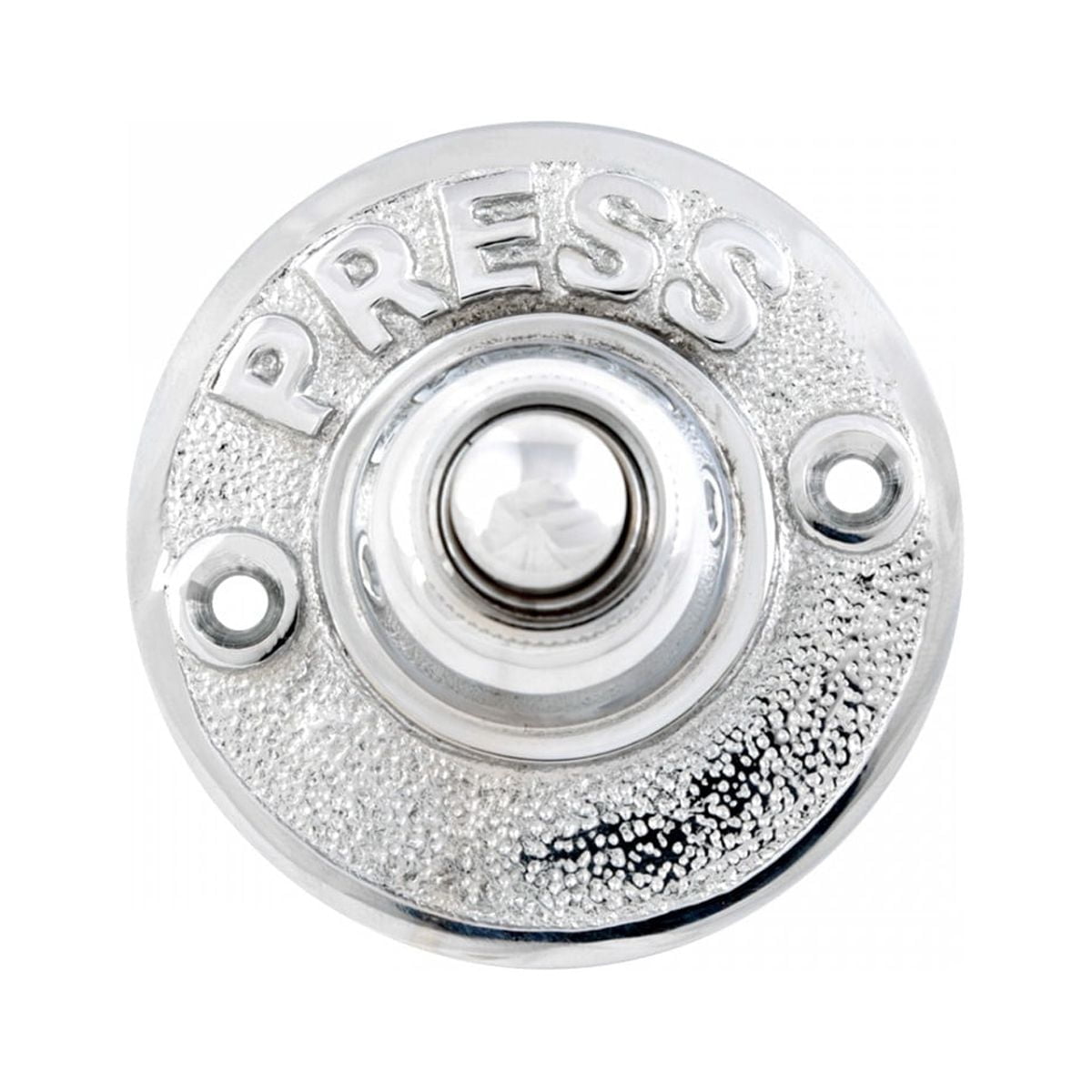 2 Door Bell Chrome Embossed PRESS Round Bell | Renovator's Supply