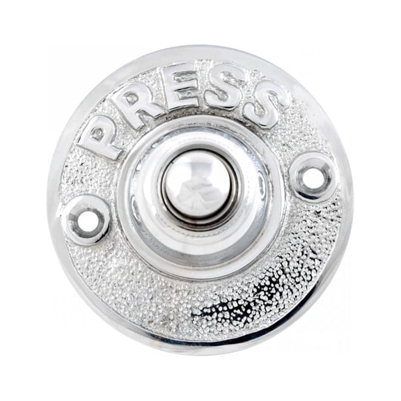 2 Door Bell Chrome Embossed PRESS Round Bell | Renovator's Supply