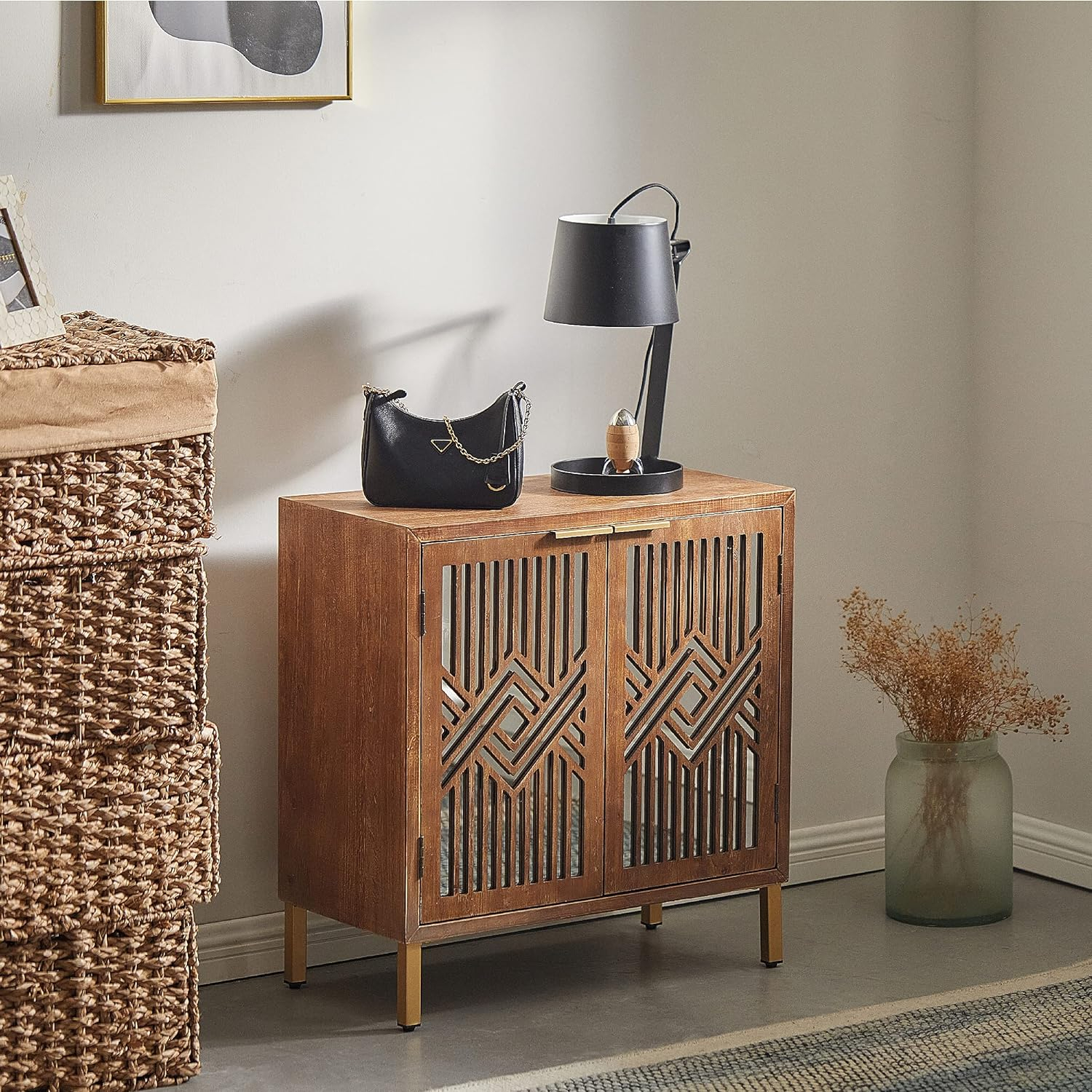 2 Door Mirror Fronts Almost Fully Assembled Farmhouse Sideboard