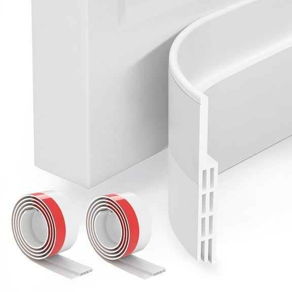 2 Door Draft Stopper, Under Door Sweep for Exterior & Interior Doors, Weather Stripping Door Seal, Garage Window Blocker Noise Cold Air Insulation, Draft Guard White 2" W x 39" L