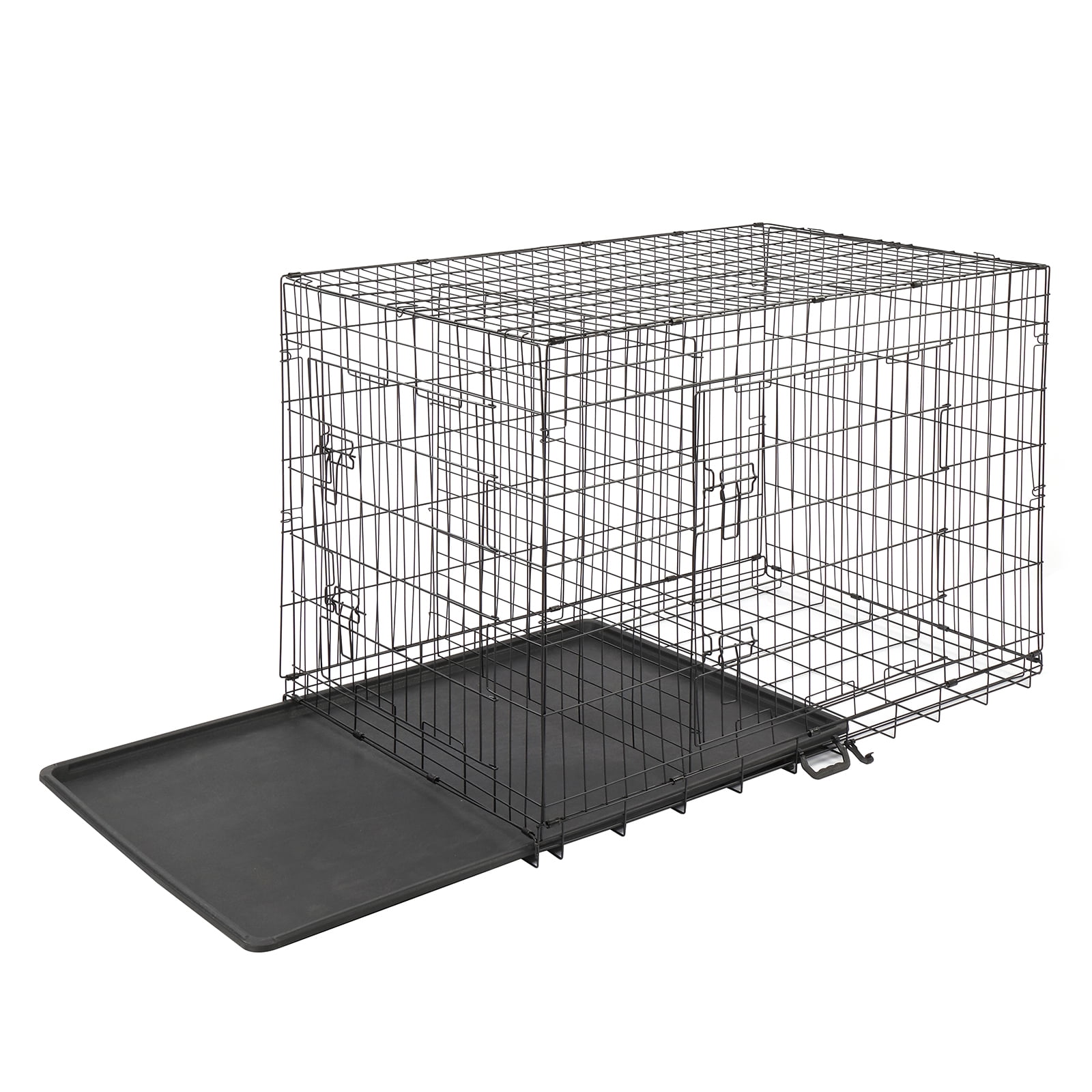 2Door Folding Pet Crate Cage Dog Cat Kennel Pen + ABS Tray