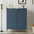 thumbnail image 1 of 2-Door Home Wine Bar Cabinet with Wine Rack & Adjustable Shelves, Modern Sideboard (Soft-Closing Hinges), Dining Room Buffet, Liquor Cabinet (Blue), 1 of 8