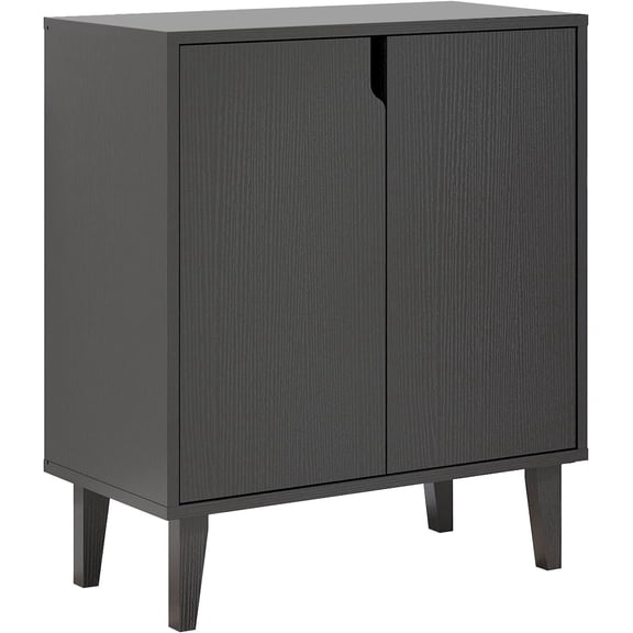 2 Door Kitchen Buffet Storage Cabinet Accent Console Table for Kitchen Dining Living Room Hallway Office (Black)