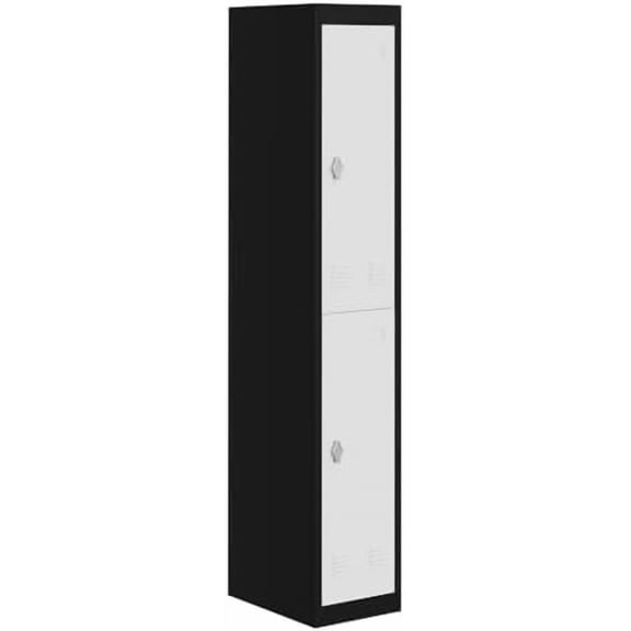 2-Door Metal Locker, 71 in Tall Slim Employee Locker Storage Cabinet with Hanging Rod, Shelf & Ventilation Holes, Heavy Duty Steel & Rust Resistant for Office School Gym$$Furniture