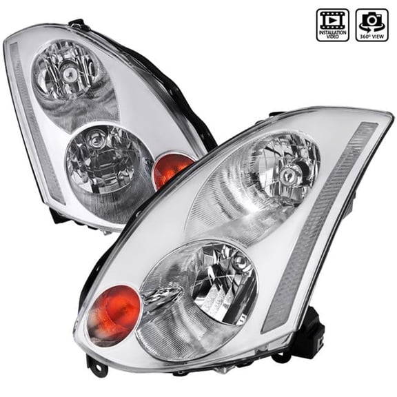 2 Door Models with Factory Xenon OE Style Head-Light for 2003-2005 Infiniti G35 - Chrome
