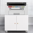 thumbnail image 1 of 2 Door Office Furniture Copier Cabinet Steel Copier Stand Mobile Pedestal File Printer Stand For Home Office Garage Gym School, White(17.7inch), 1 of 6