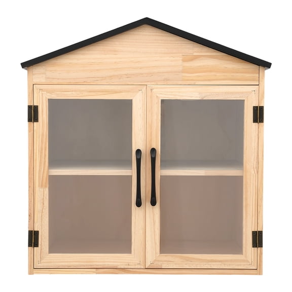 2-Door Pine Wood Free Little Library Book Box with Acrylic Window, 2-Tier Freestanding/Pole Mount Book Sharing Cabinet for Yard School Community