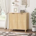 thumbnail image 1 of Swedhaus Fluted Sideboard Cabinet with Storage,Wooden Buffet Cabinet with Doors & Adjustable Shelves for Dining Room,Farmhouse Cupboard for Home Indoor, 1 of 7