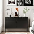 thumbnail image 1 of 2 Door Storage Sideboard, Metal Storage Cabinet with 2 Adjustable Shelf,Multipurpose Metal Accent Cabinet for Office Home,Music Studio, 1 of 6