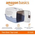 thumbnail image 1 of 2-Door Top-Load Hard-Sided Pet Travel  for Cats & Dogs, Gray & Blue, 1 of 11