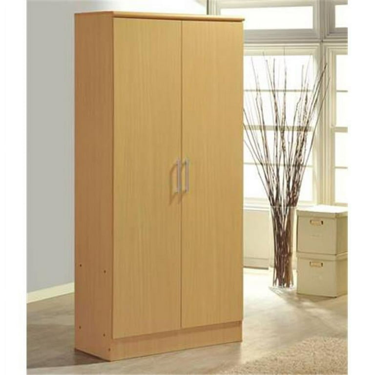 2 Door Wardrobe Shelves Chocolate