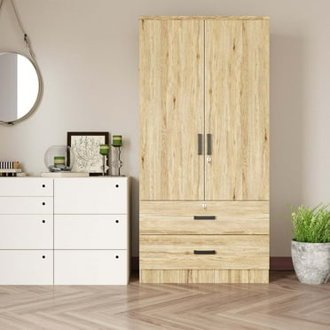 Woodpeckers Furniture and Mattress 2-Door Wardrobe with 2-Drawers New Design