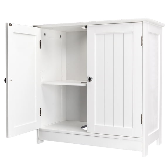 2-Door Waterproof Bathroom Vanity Cabinet, White, 18.00" x 8.70" x 18.00"