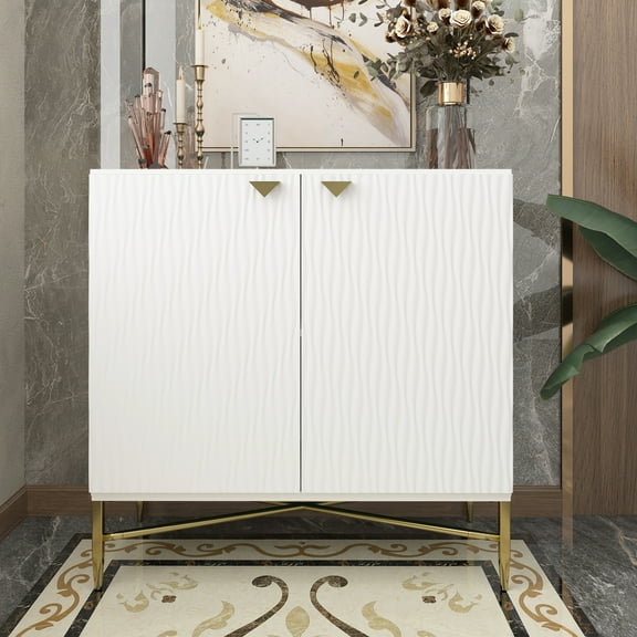 2 Door White Locker Accent Cabinet