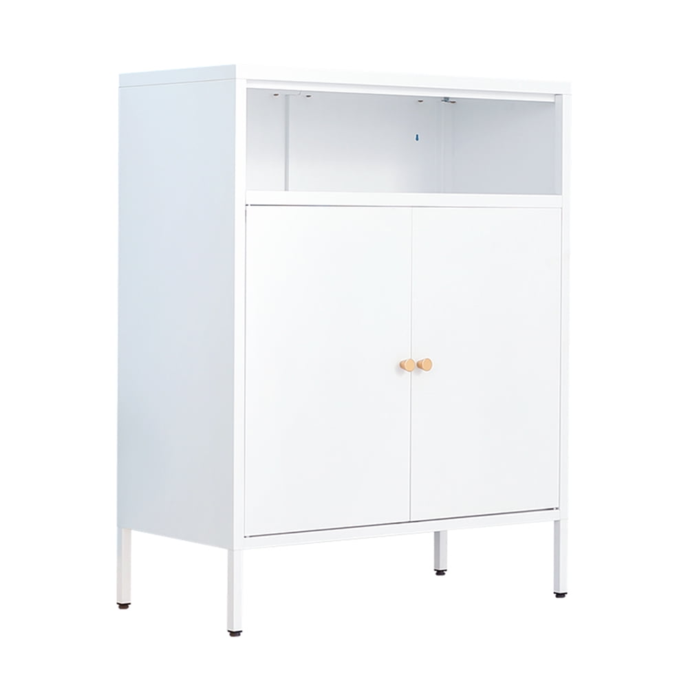2 Doors Multifunctional Metal Storage Cabinet 3 Tiers Shelf for Home ...