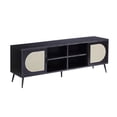 thumbnail image 1 of Simple Relax 2 Doors and 4 Open Compartments TV Stand with Metal Legs in Black Finish, 1 of 5