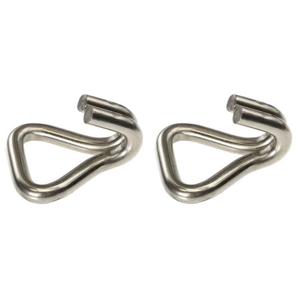 2" Double J Stainless Steel (Type 304) Wire Hook - 2 Pack