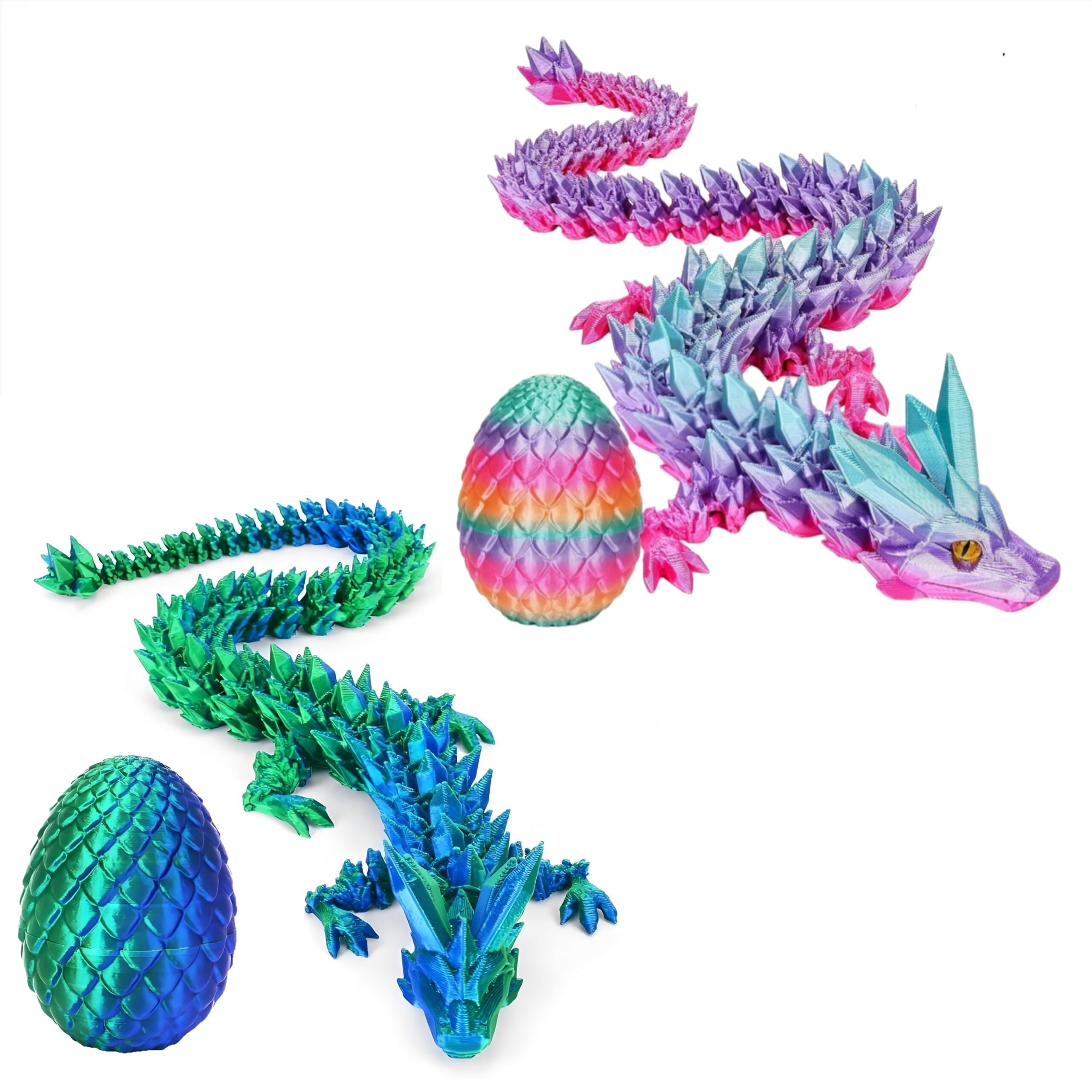 2 Dragon Eggs with a Dragon Inside, 3D Printed Easter Dragon Eggs, Dragon Egg Fidgets, Stocking Easter Basket Stuffers