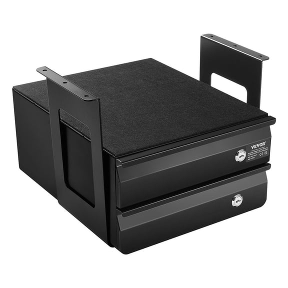 2 Drawer 13" Lockable Under Desk Drawer Organizer Slide-out Drawer Home Office