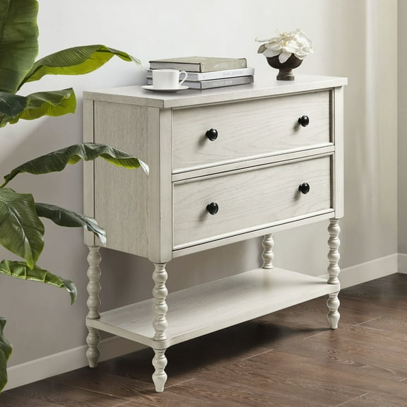 2 Drawer Accent Chest With Solid Wood And Antique White Finish For Home Ornamentation Charming 2 Construction Decor