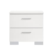 2-Drawer Bedroom Nightstand | Spacious Drawers for Bedroom Items | MDF in Designer White High Gloss | Resolves Lack of Storage Space