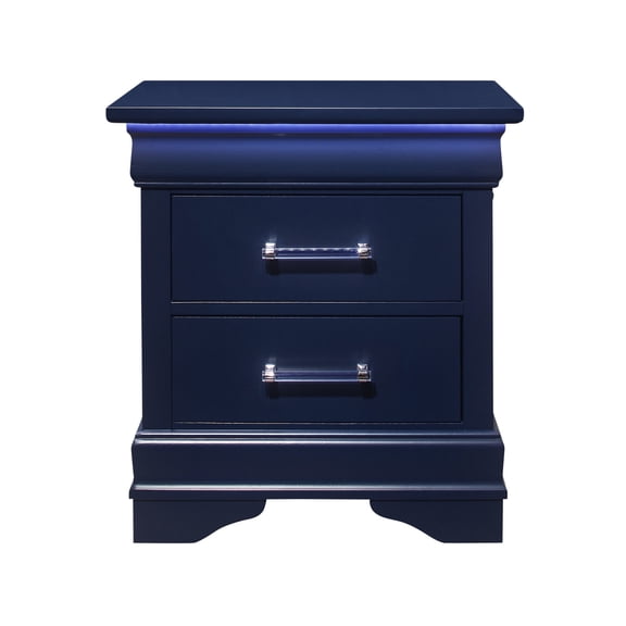 2 - Drawer Blue Piece - LED Illumination - Bedside Nook - Ample Room for Stuff