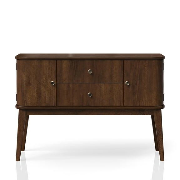 2 Drawer Cabinet Mid-century Modern Server With Cherry Finish Date Style And Storage Space