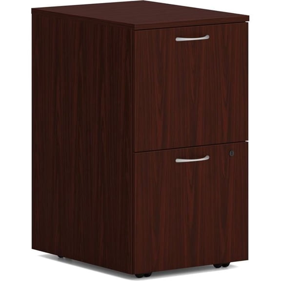 2 Drawer Component Pedestal Laminate Mod Desk, Mahogany