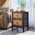 thumbnail image 1 of 2-Drawer Dresser, Bedside Cabinet, Rattan Woven Chest of Drawers for Bedroom, Living Room, Hallways, Entryways, Bedside Table, Heavy Duty End Side Table, Nightstand Storage Unit, 1 of 7