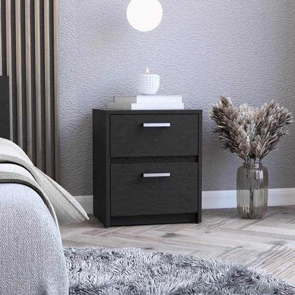 2-Drawer End Table/Bedroom or Living Area/Compact Size for Small Spaces