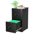 2 Drawer File 18” D Vertical File with Lock, Black