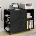 2 Drawer File with Charging Station, Rolling Lateral File