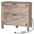 thumbnail image 1 of 2-Drawer File Cabinet, File Cabinet for Home Office, Lateral File Cabinet with Drawers and Charging Station, 2 Outlets and 2 USB Ports, for Legal-Sized Files, for Home Office, Greige BG09UWJ01, 1 of 10