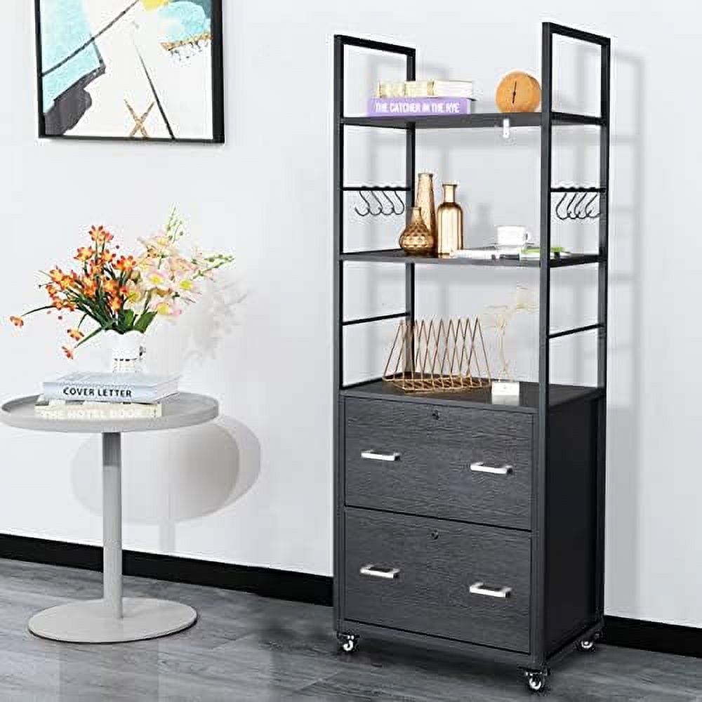 2 Drawer File with Lock for Hanging Letter/Legal Size Folders