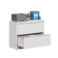 thumbnail image 1 of 2 Drawer File Cabinet with Lock,Lateral File Cabinet,35.4" W File Cabinets for Home Office,Metal File Cabinet for Hanging Files Letter/Legal/F4/A4 Size (White-Assembly Required), 1 of 9