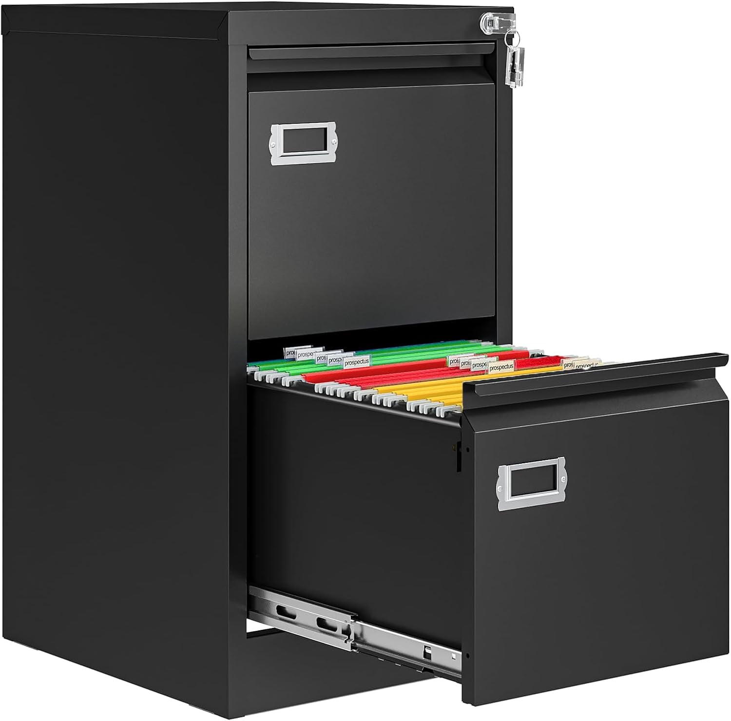 2 Drawer File Cabinet with Lock, Metal Filing Cabinets for Home Office ...
