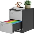 2 Drawer File with Lock Metal Filing Vertical Small