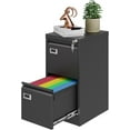2 Drawer File with Lock, Metal Filing Vertical Small