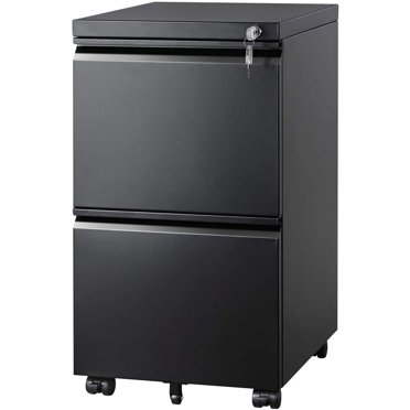 Bephible 3-Drawer File Cabinet With Lock & 360° Casters - Mobile Rolling Cabinet For Home Office, White