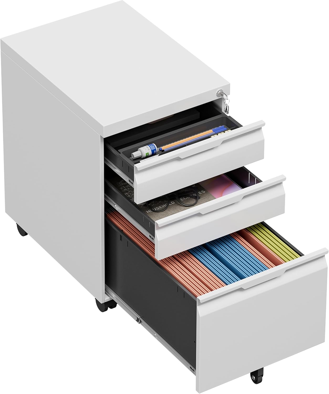 2-Drawer File Cabinet with Lock,Metal Vertical Filing Cabinets for Home ...