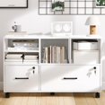 thumbnail image 1 of 2 Drawer File Cabinet with Lock, Rolling File Cabinet for Home Office Fits Files Letter/Legal/F4/A4, Filing Cabinet 2 Drawer with Adjustable Shelf & 2 Lockable Wheels (White), 1 of 18