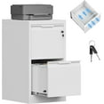 thumbnail image 1 of 2 Drawer File Cabinet with Lock, Small Filing Cabinets for Home Office,17.8" D Metal File Cabinet for Under Desk, Vertical White File Cabinets for Legal/Letter Size File, Easy Assembly, 1 of 18