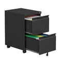 thumbnail image 1 of 2 Drawer Metal File Cabinet with Lock, Small Filing Cabinets for Home Office,Under Desk Cabinet on Wheels for Folders/Legal/Letter/A4 Files, Assembly Required (Black), 1 of 7