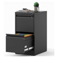 2 Drawer File Metal Vertical Filing with Lock, Black