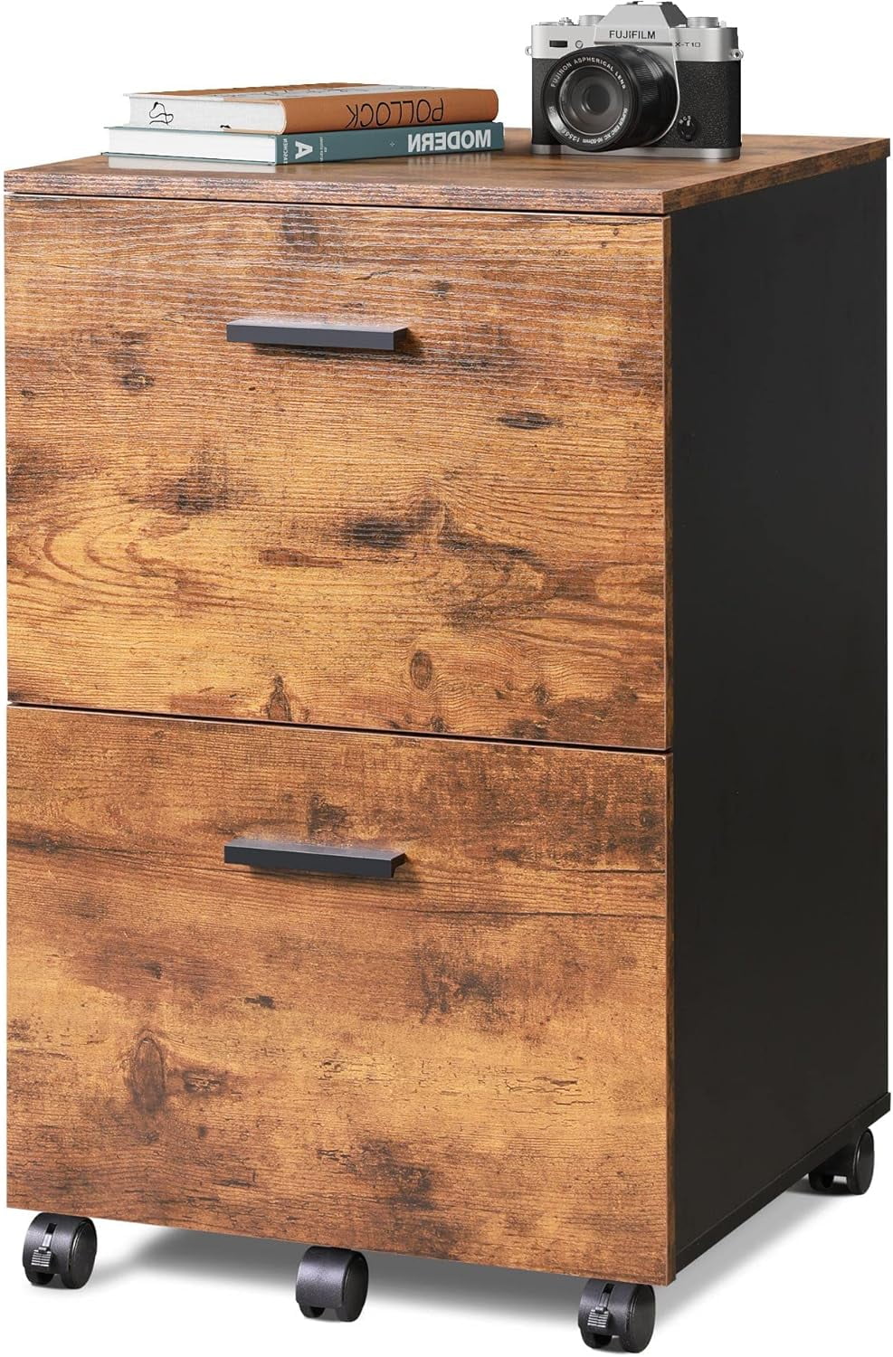 2 Drawer File Mobile Printer Stand, Wood Filing fits