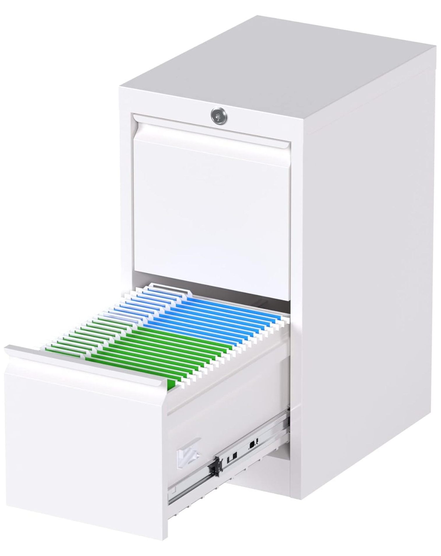 2 Drawer File with Lock, Metal Vertical File for Home