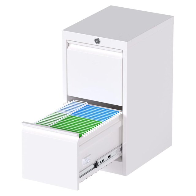 2 Drawer File with Lock, Metal Vertical File for Home